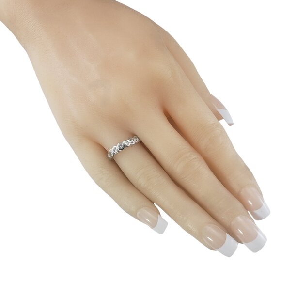 18 Karat White Gold Diamond Band Ring Size 6.75 #19488 - Picture 8 of 9